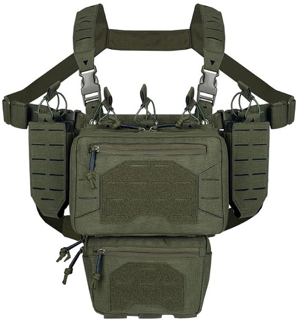 파이콘 전술 가슴 미니 리그 1000D 퀵 릴리스 다기능 조끼 아웃도어 멀티 포켓 포함