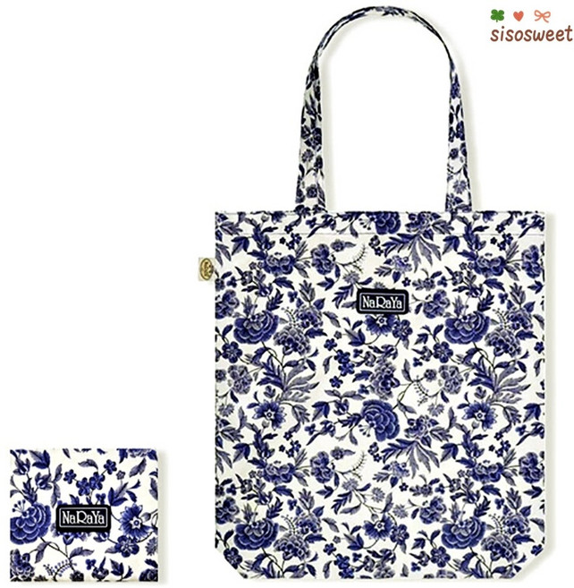 여성 보조 가방 여행용 에코백 접이식 수납 가방 블루