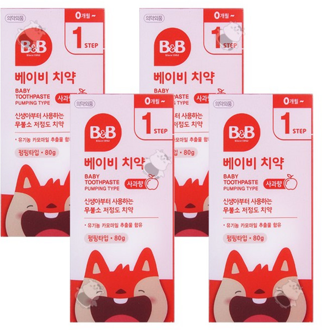 비앤비 베이비 오랄크린 액상형 유아 구강세정제, 80g, 4개