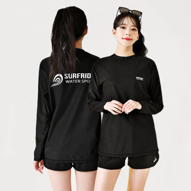 서프라이더 남녀 루즈핏래쉬가드 상의+하의 2종세트 / 7컬러 7COLOR 루즈핏 비치웨어 빅사이즈 SURFRIDER