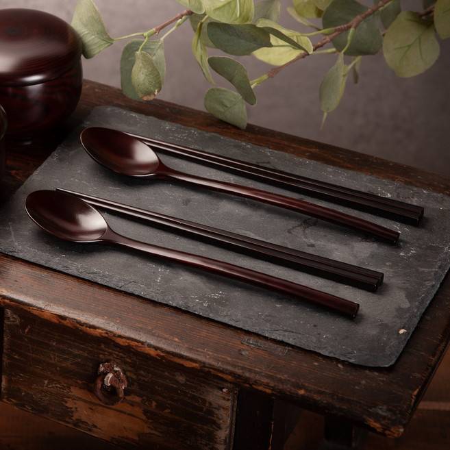 하마공방 고급 선물 국산 남원옻칠 대추나무 숟가락 젓가락 수저세트, 남원옻칠 수저세트(숟가락/젓가락), 1개