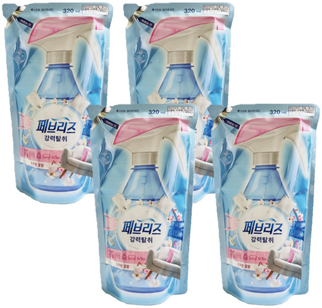 페브리즈 강력탈취 은은한꽃향 리필형 320ml X4개, 1개