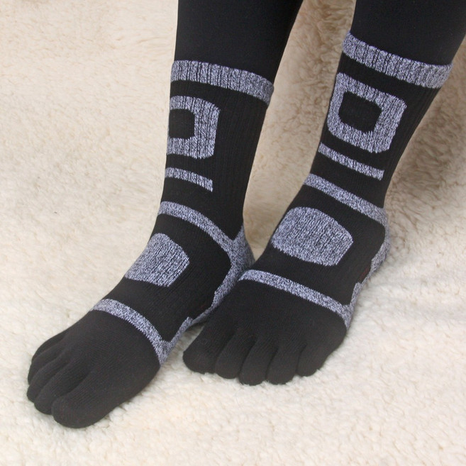 골져스토어 여자 두꺼운 겨울 등산 스포츠 쿠션 발가락양말 5켤레 SET