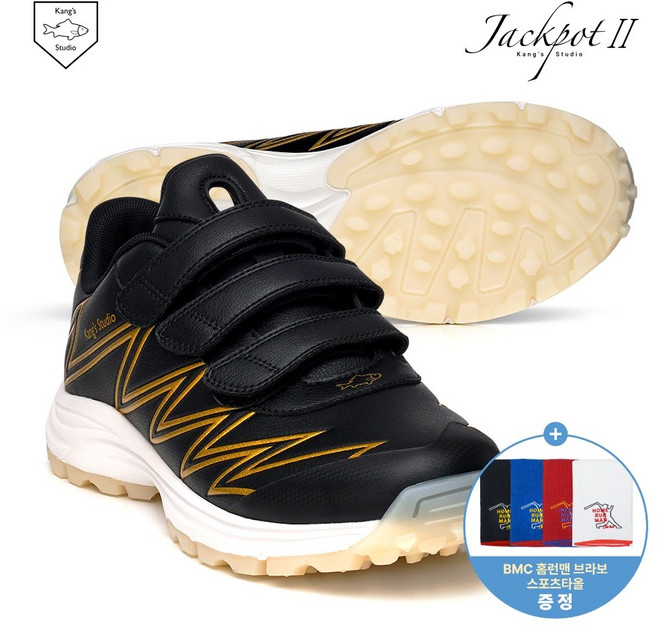 캉스스튜디오 26년 잭팟2 인조잔디 야구화 강스 터프화 Black & Gold - J12