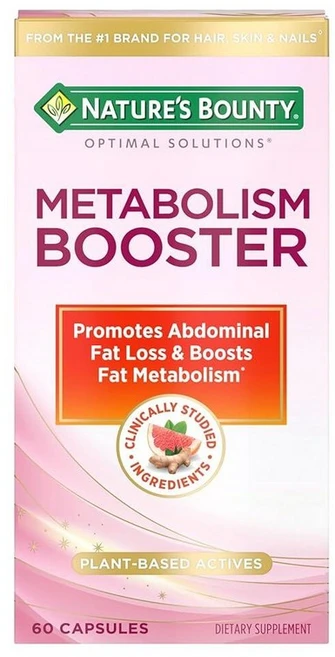 Nature's Bounty Optimal Solutions 신진 대사 부스터 보충제 지방 신진 대사 촉진 복부 지방 손실 촉진 시트러스 추출물과 블랙 생강 함유 60, 60 Count (Pack of 1), 60정 - 쿠팡