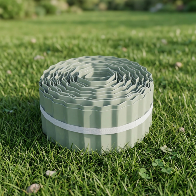 철제 잔디엣지 화단경계 튼튼한 울타리 테두리 잔디분리대, 세이지그린7.5cmX10m 두께0.3mm