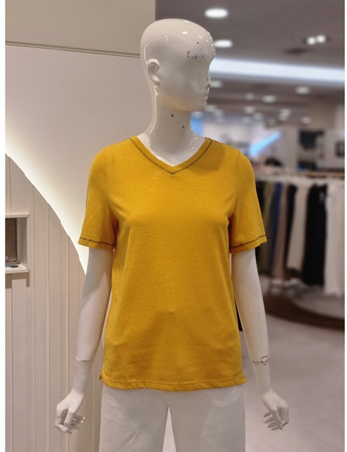 크로커다일레이디 V넥 면혼방 티셔츠 OHDMTS906