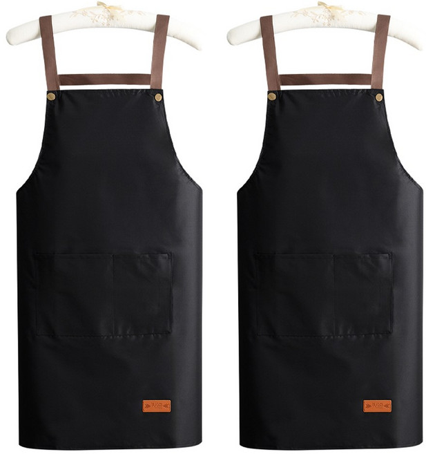 코지엔비 방수 앞치마, 2개, 블랙