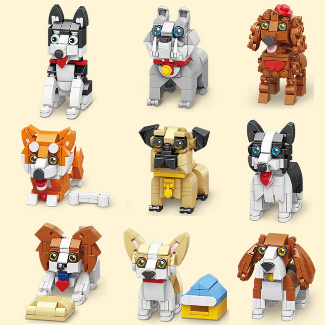 해피퍼피 강아지친구들 호환미니블럭 9종 세트, 1개