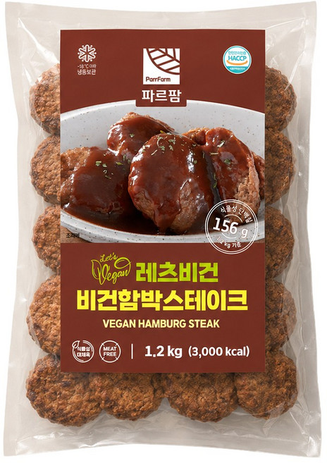 파르팜 레츠비건 함박스테이크, 4개, 1.2kg