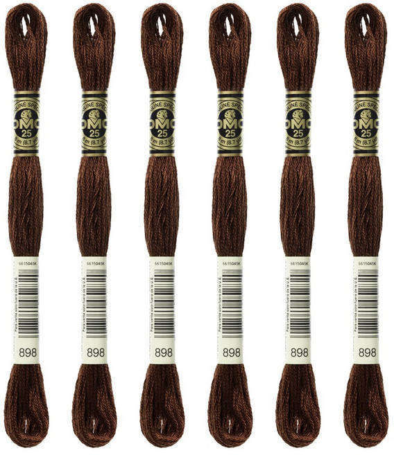 조이십자수 DMC 십자수실 6p, 6개, 898