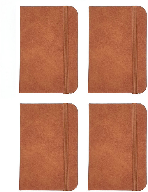 하루를 담는 미니 포켓 수첩 (A7 사이즈), 1세트, 브라운