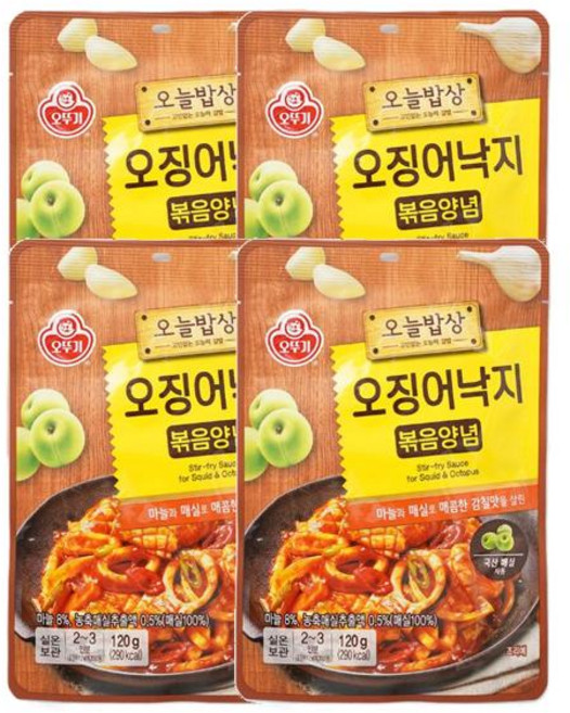 오뚜기 오늘밥상 오징어낙지볶음양념 120g 4개, 5세트