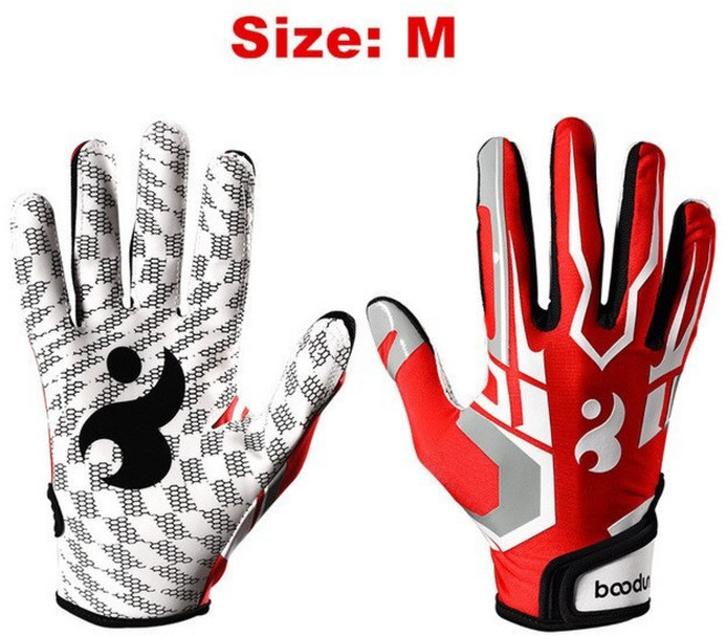 AIRASI 야구글러브 캐치볼 야구용품 야구 배트 1 쌍 럭비 장갑 전체 손가락 미끄럼 방지 젤, 02 Red M