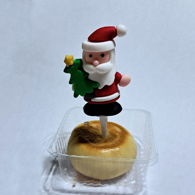 귀여운크리스마스 케익 토퍼 픽 클레이 눈사람 데코 10개