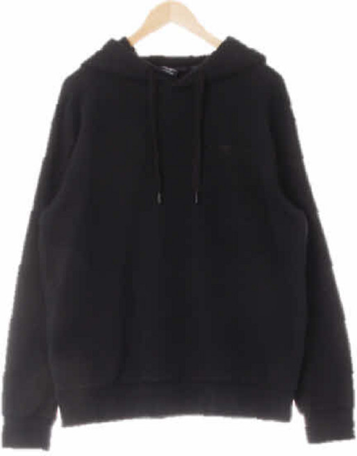 0654 DlSCOVERY 블랙 프린팅 면혼방 레터링로고베이직후드티 [100]