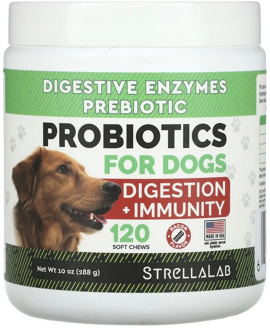 StrellaLab 프로바이오틱 반려견용 베이컨 소프트츄 120개 288g(10oz), StrellaLab프로바이오틱반려견용베이컨소프트츄120, 1개 - 쿠팡