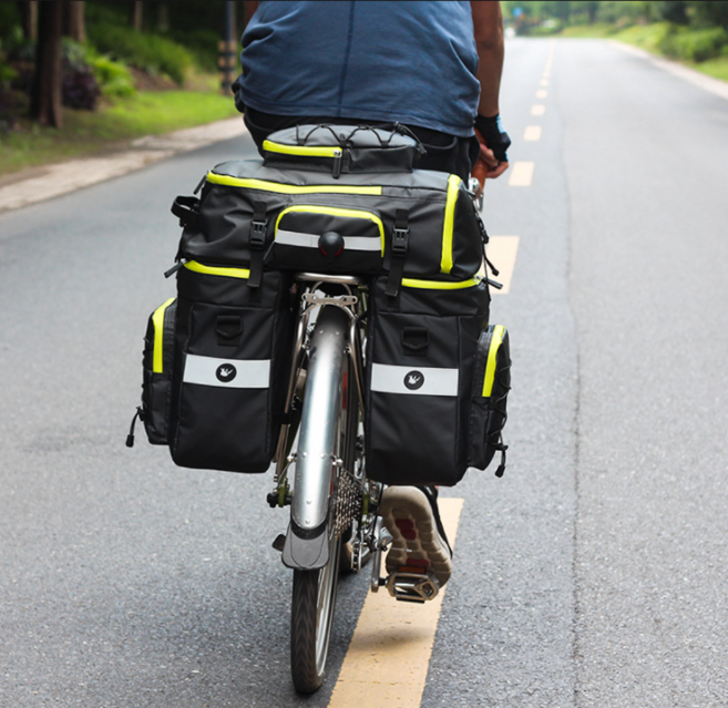라이노워크 3in1 자전거 짐받이 가방 75L 리어백 패니어 투어백 RK19665, 블랙, 1개