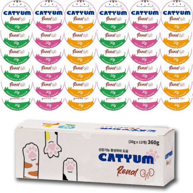 베러펫 캣냠 레날 신장 고양이습식사료 고양이캔 고양이사료 혼합, 30g, 36개, 닭가슴살+연어+황태