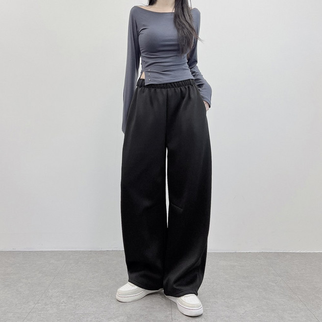 쏘옷 여성용 커브핏 루즈 와이드 트레이닝 팬츠