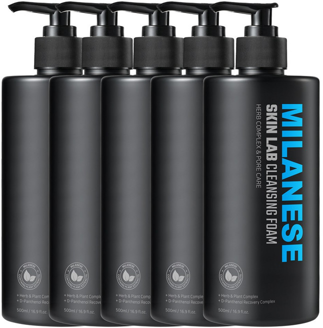 밀라네제 남성용 스킨 랩 클렌징폼, 500ml, 5개