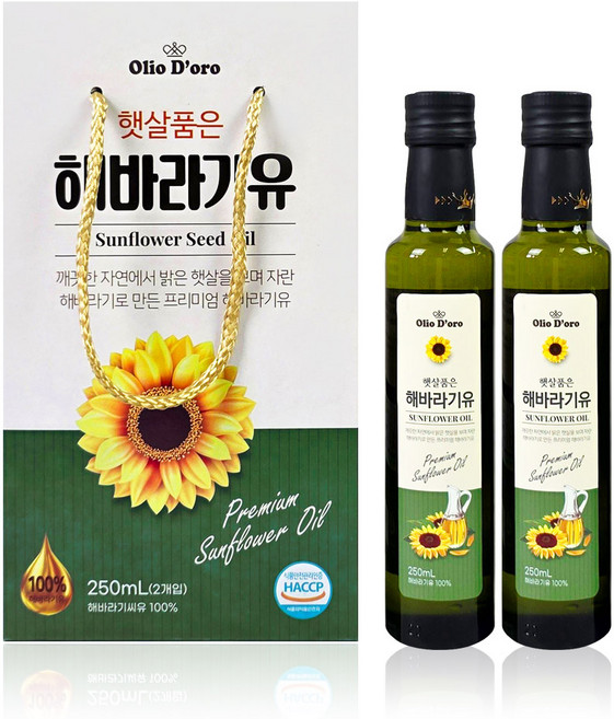 햇살품은 해바라기씨유 선물세트 250mlX2P, 2개, 250ml