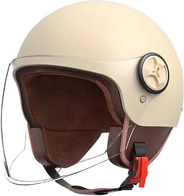 서브22 오토바이 킥보드 클래식 반모 헬멧, 베이지