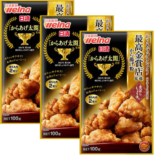 닛신제분 웰나 그랑프리 가라아게 튀김가루 간장맛 100g 3개 세트