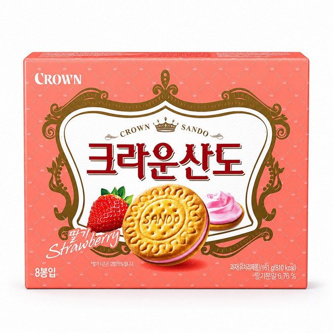 크라운산도 딸기, 24개, 161g