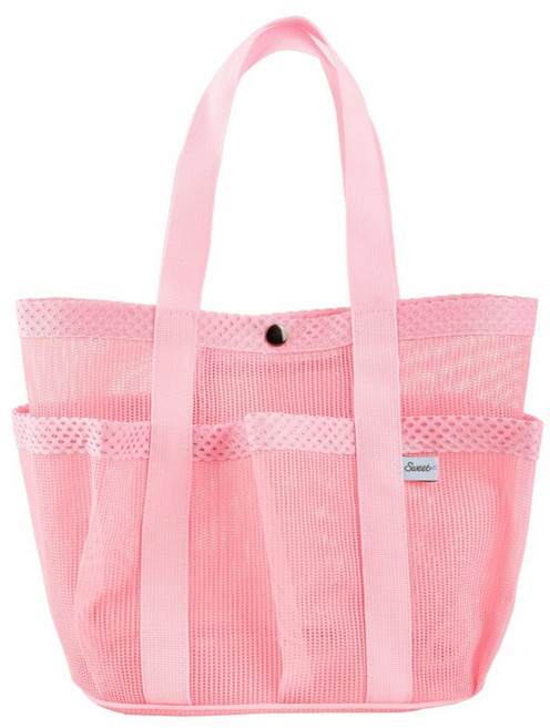 다용도 망사 목욕 복주머니 가방 28color, 연핑크-Single