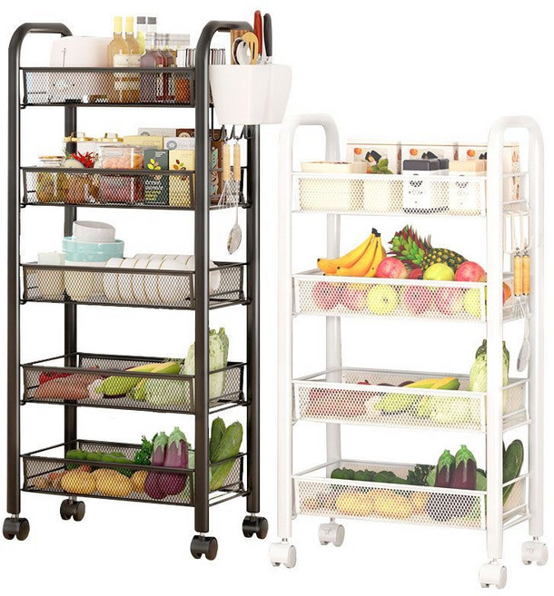 다용도선반 선반 가정용 수납 선반, 화이트 5층, 1개