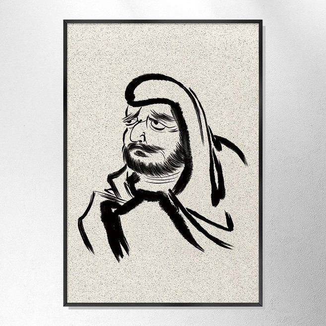 스웨리움 달마도 그림 No.2 풍수 인테리어 포스터 거실 현관 액자 A4~A1 달마도사 달마대사 액운방지 금전운 개업선물, A4 (210 x 297 mm), 포스터만 구입