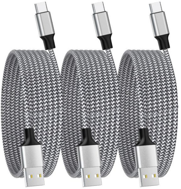 애플 MFi 인증 아이폰 17 카플레이 케이블 고속 충전 3개 세트 6피트 60W USB A to C 나일론 꼬임선 화면 데이터 동기화 프로에어16 프로 맥스16 플러스 아이패, black white alternately_Woven