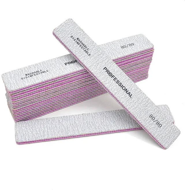 Baф для ногтей 네일 파일 전문 사포 80/100/180 그릿 양면 사각형 연마 빨 수있는 손톱 파일 매, 03 80 80
