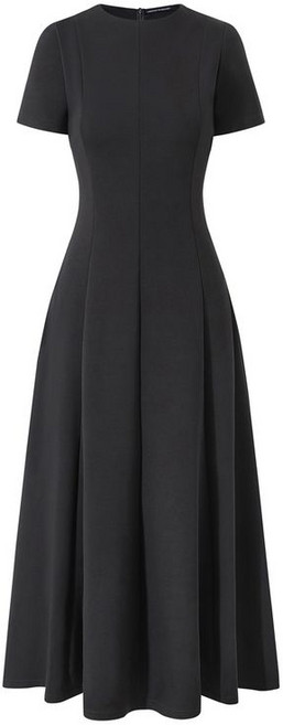 미니멈에브리데이 미니멈 에브리데이 절개 슬림 라인 플레어 반팔 롱 원피스 (EC2OW001D)