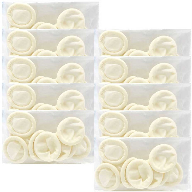 유니더스 손가락 골무 장갑 라텍스 대형, 100개, 백색