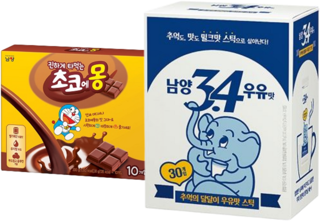초코에몽+자판기우유 (초코에몽 스틱10T + 3.4우유맛 스틱30T)