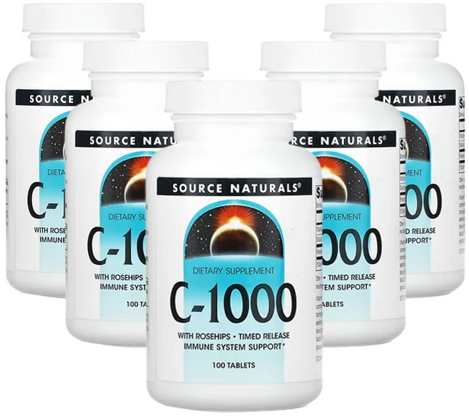 소스네츄럴스 C-1000 100 정, 5팩, 100정 - 쿠팡