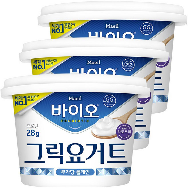 매일바이오 그릭요거트 무가당 플레인 대용량 400g, 3개