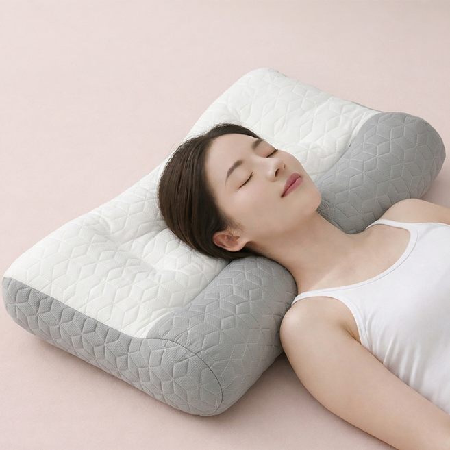 리치덕 기능성 목편한 숙면 경추베개, 1개, 그레이