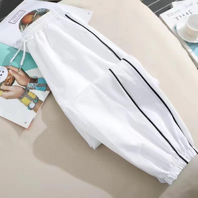 彈力速幹冰絲褲女 夏季新款薄款涼感透氣高腰顯瘦休閒褲 縮口褲子