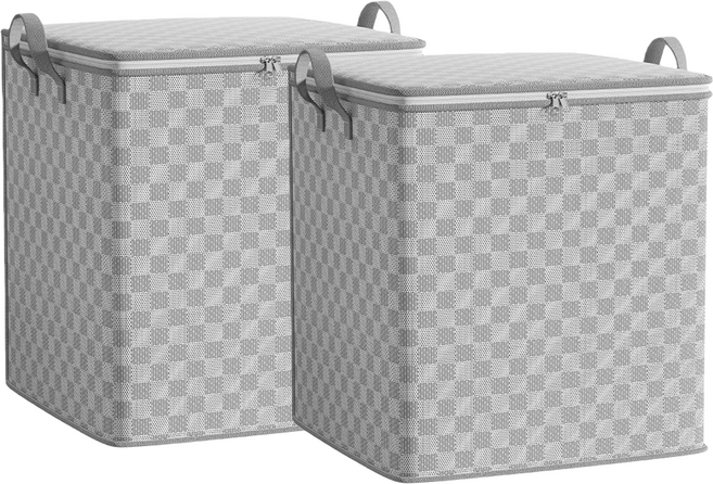 대용량 이사박스 수납가방 접이식 방수 다용도 스크래치에 강한 이불 옷정리 이사가방 홈수납 정리 박스, 2개, 그레이