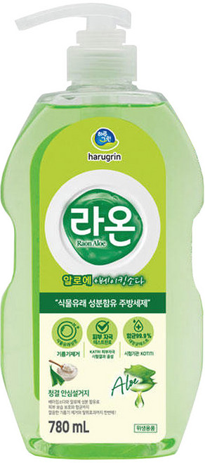 라온 주방세제 알로에베이킹, 8개, 780ml