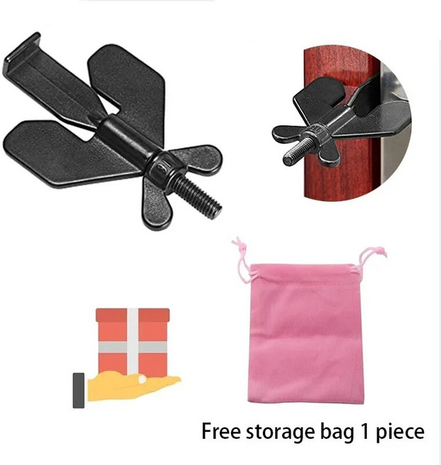 휴대용 호텔 도어 잠금 장치 혼자 생활 중지 여행 스톱퍼 Childproof 안전 홈, 01 BLACK