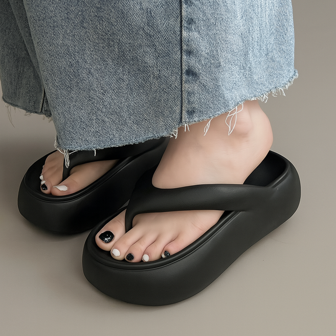 솜솜스퀘어 발편한 6cm 여성용 키높이 쪼리 슬리퍼