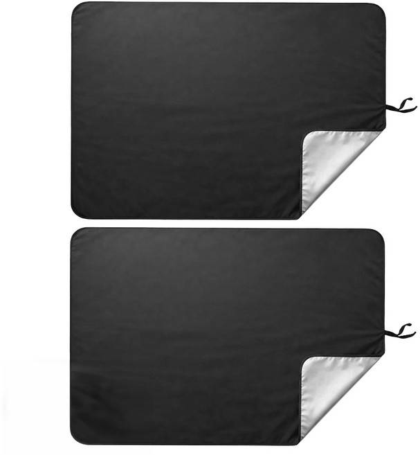 투데이리빙 2개 세트 오염 방지 방수 자동차 트렁크 매트 차량용 SUV 전차종 보호 커버 먼지없는 스크래치 오염 방지 휴대용 차박 정리함, 블랙