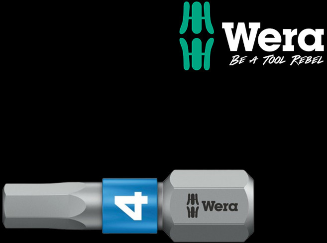 WERA 베라 수공구 840/1 BTZ 컬러 육각 비트 4.0-25mm (056684), 1개