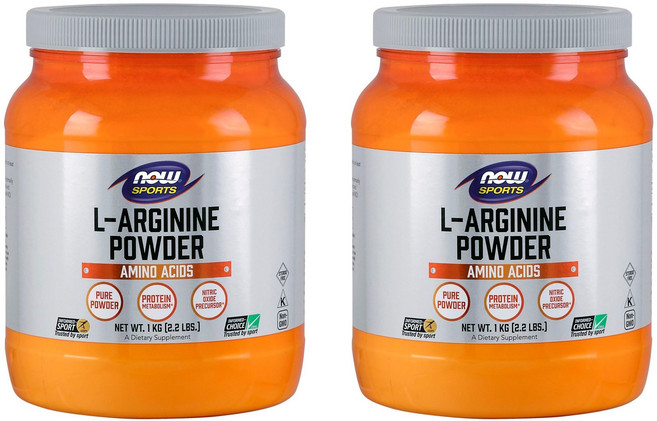 NOW Foods L-精胺酸粉, 1kg, 2罐, 200錠