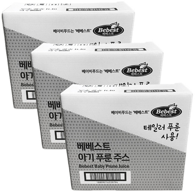 베베스트 아기푸룬주스 10팩 / 테일러푸룬 아기주스 아기퓨레, 3박스, 700ml