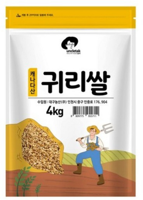 엉클탁 캐나다산 귀리쌀, 4kg, 4개